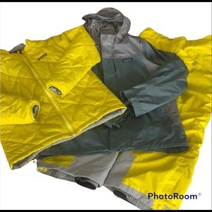 Patagonia snowboarding set yellow and grey